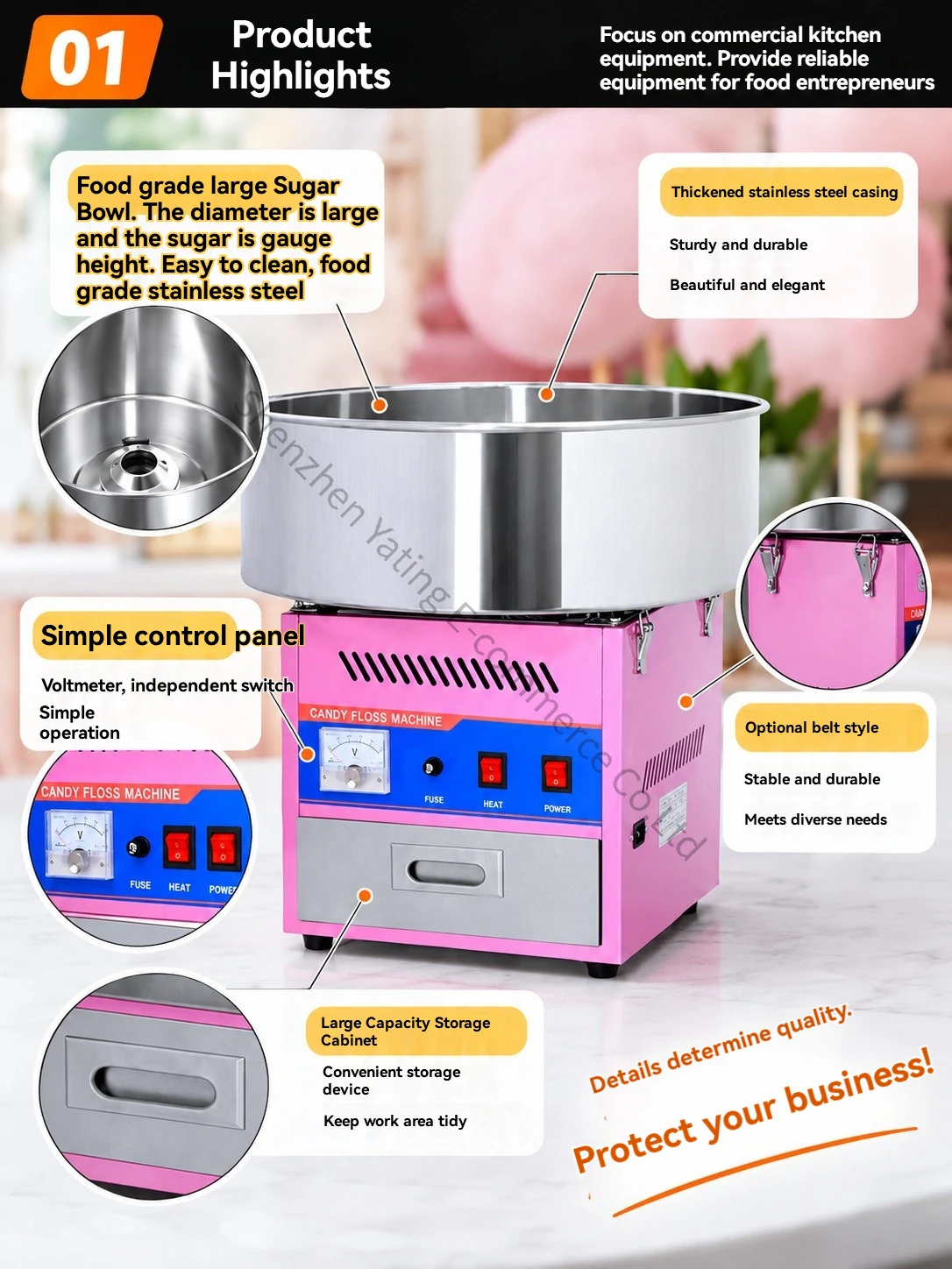 Commercial Fully Automatic Small Mini Marshmallow Making Machine Stall Equipment Supports Customization