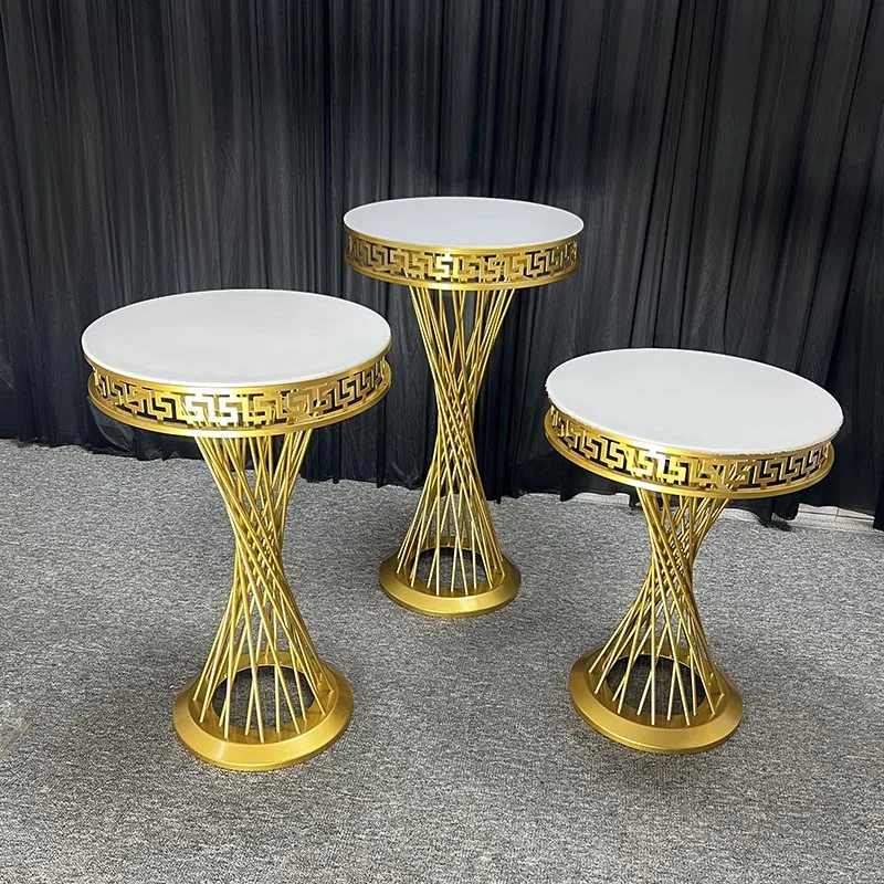 

Wedding Party Dessert Table Stand Plinths Backdrop Props Decoration Dessert Golden Cake Stand Flower Pedestal Metal Gold Plinth