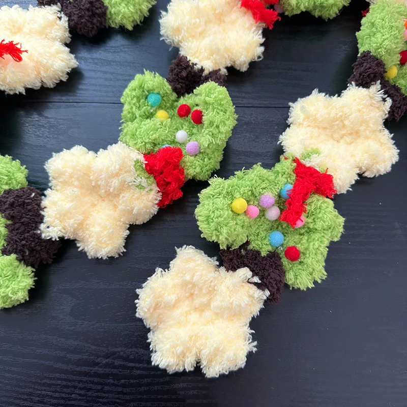 لطيف شجرة عيد الميلاد نجوم المرجان المخملية وشاح محبوك يدويا شتاء ياباني جديد دافئ وشاح الزخرفية السنة الجديدة هدية وشاح