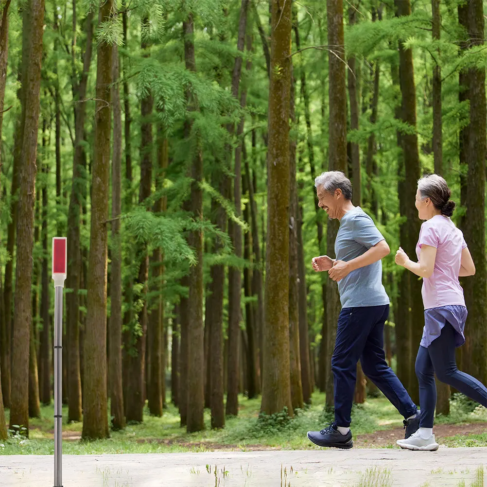 Marqueurs d'allée alimentés, 2 pièces, feux d'avertissement solaires rouges étanches pour allée extérieure, parchemin de route de neige, feu de signalisation solaire