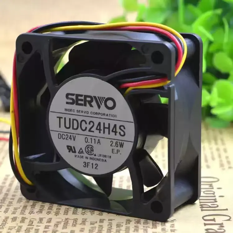 For NIDEC SERVO TUDC24H4S DC 24V 0.11A 6025 60x60x25mm 3-Wire Dual Ball Bearing Welder Server Inverter Chassis Case Cooler Fans