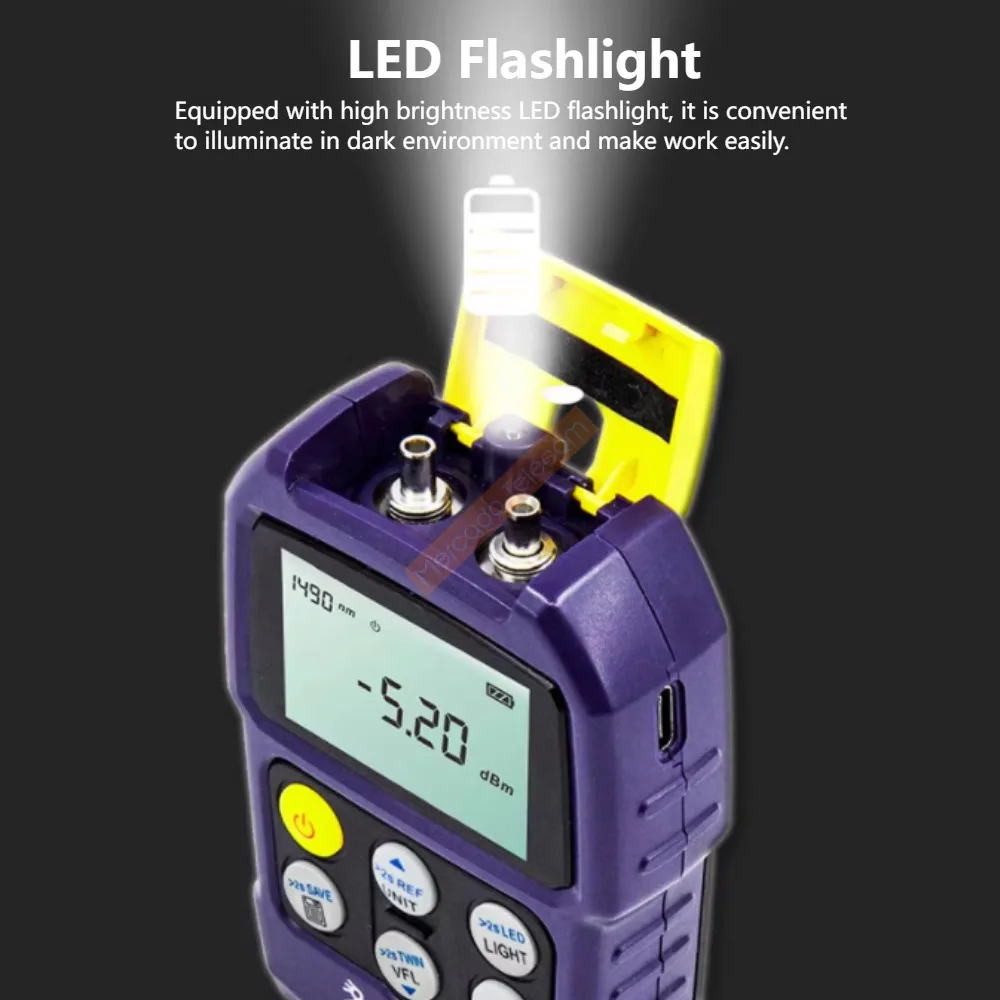 Grandway MT500 Mini Optic Fiber Testing Equipment Optical Power Meter with Visual Light Source, VFL, Flashlight Rj45 Testing