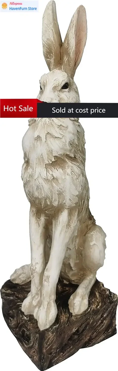 

Большая декоративная скульптура сидящего кролика из оксида магния, реалистичная, в стиле «Благодарственный Пасхальный кролик», для декора.