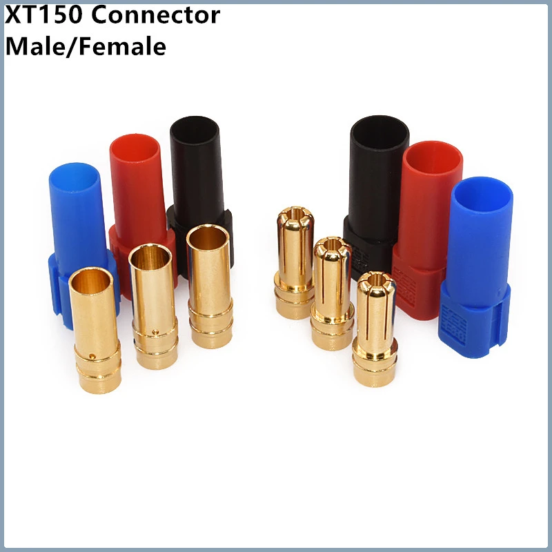 1Pcs XT150 Aircraft Model Connector Adapter 6mm Male/Female Plug High Rated Amps Connector For RC LiPo Battery