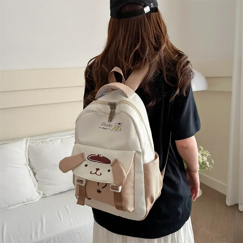 2024 New Sanrio Junior High School School Bag College Style Large Capacity Backpack College Student Backpack Student Bag