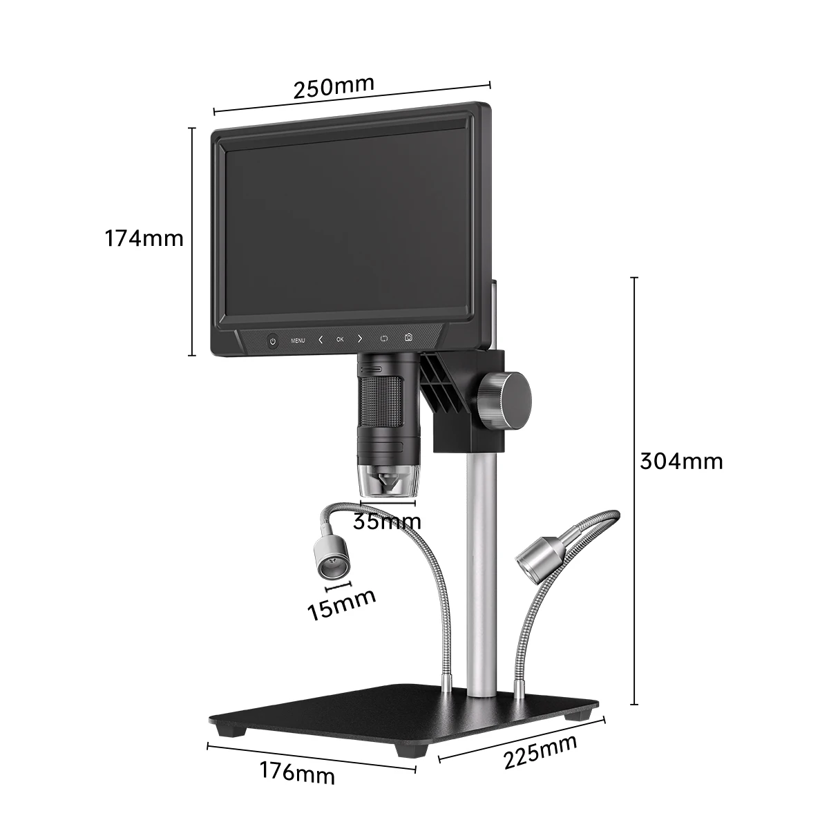 Video Microscope Big Screen Industrial Microscope Camera 12MP 1080P 1200X Magnification of LED Light Optical Microscope