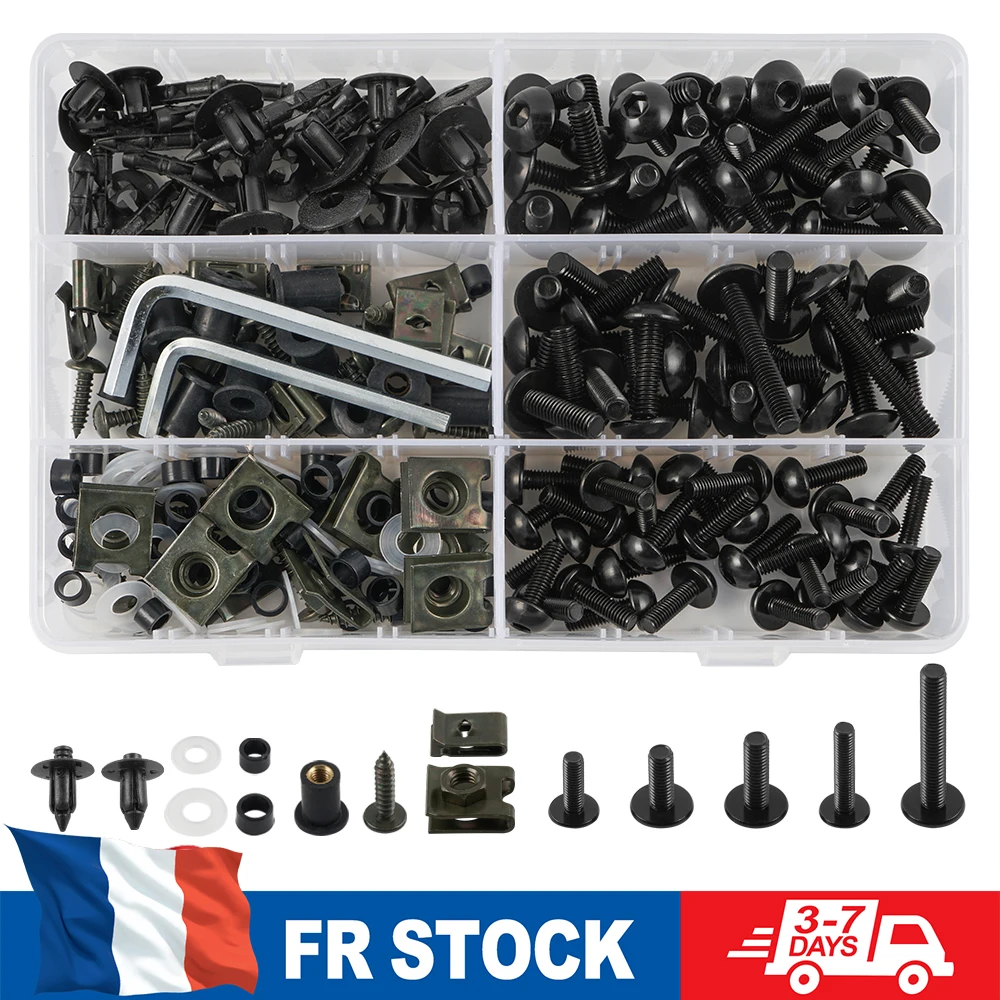 (EU Lager) 177/190/253PCS Verkleidung Schrauben Kit Schrauben Muttern Für BMW Kawasaki Z1000 Z750 Z800 Z650 YAMAHA R1 R3 R6 MT07 MT09 MT03
