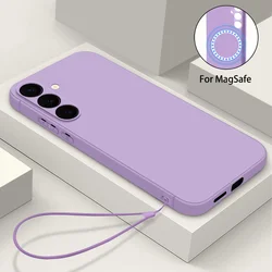 Liquid Silicone Magnetic Case For Samsung Galaxy S24 S23 S22 S21 Ultra S25 Plus S23 S24 S25 FE For Magsafe Wireless Charge Cover