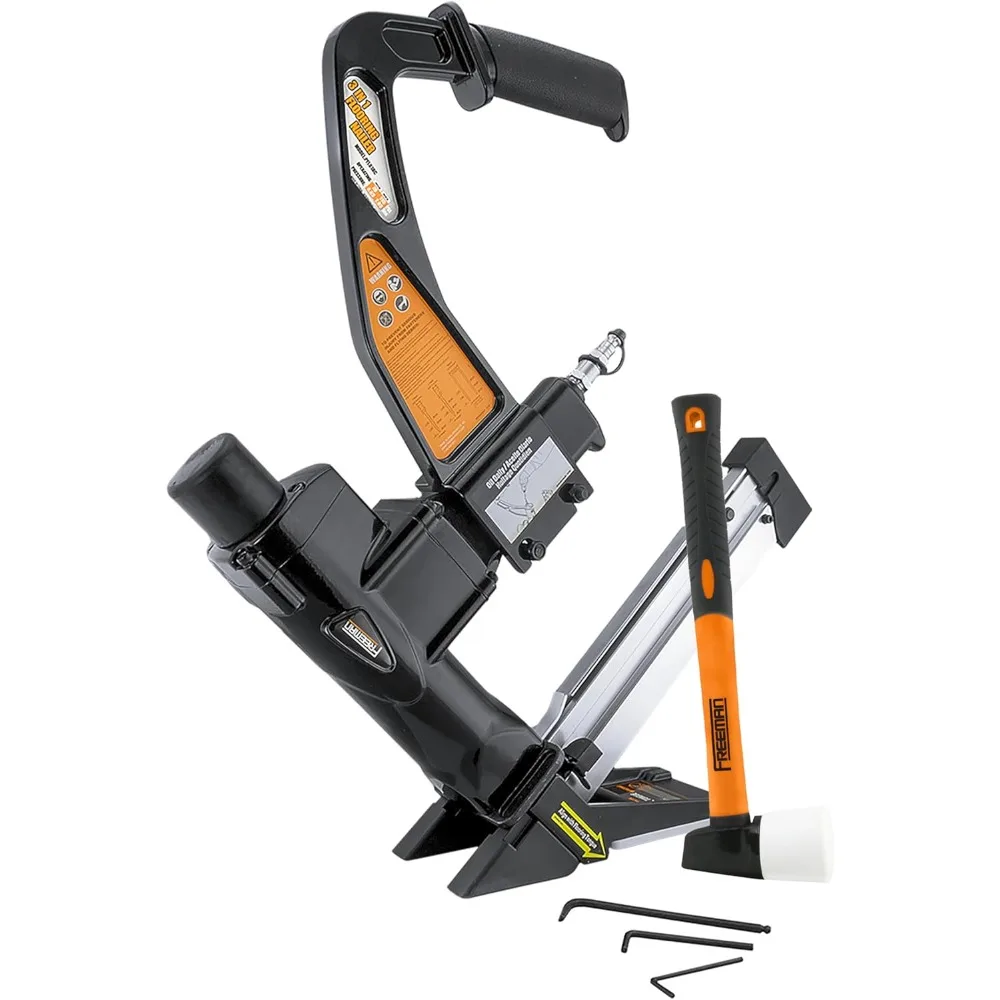 

PFL618C Pneumatic 3-in-1 15.5-Gauge and 16-Gauge 2" Flooring Nailer/Stapler with Flooring Mallet and Interchangeable Base Plate