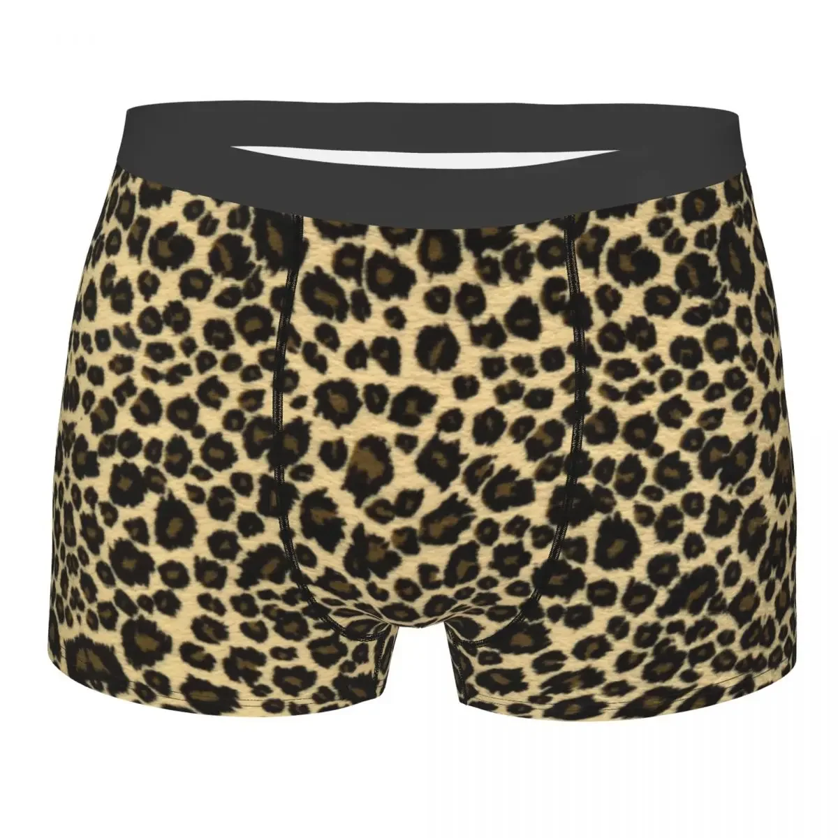 Custom Leopard Skin Leather Texture Boxers Shorts Panties Male Underpants Comfortable Tropical Wild Animal Briefs Underwear