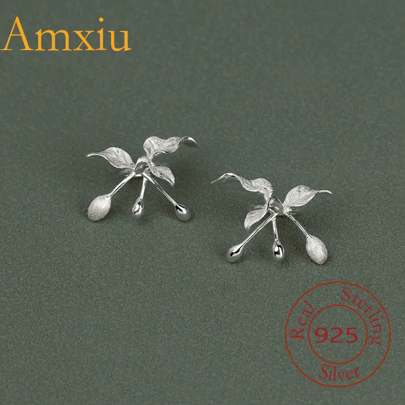 

Amxiu Sterling Silver 925 Flower And Bird Album Earrings Chinese Beautiful Ancient Style Floral Cuffs Non-Pierced Ear Jewelry