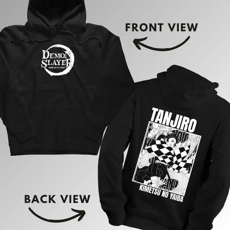 Tanjiro Kamado Kimetsu No Yaiba Demon Slayer Hoodie Anime  Trendy Manga Clothing Anime Merchandise Unisex Casual Wear