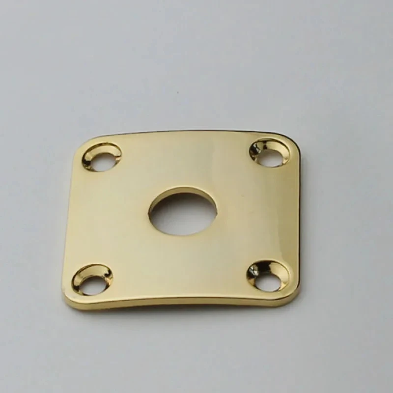 Square curved metal jack plate for electric guitar bass, 1 piece