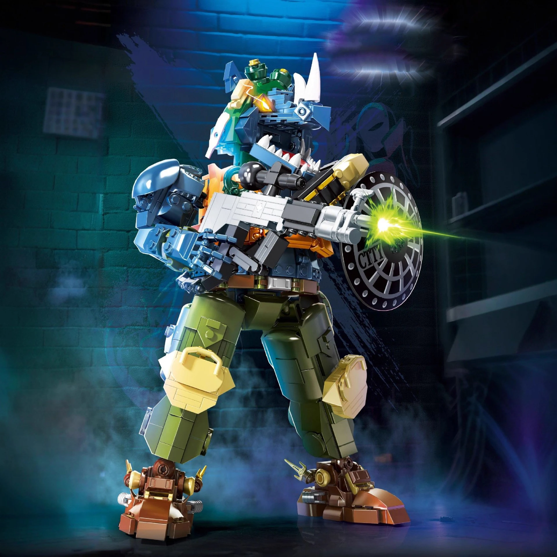 Building blocks Rhino Warrior Collectible Model Exquisite for Home Decor And Play Exquisite Display Piece Birthday Gifts for Kid