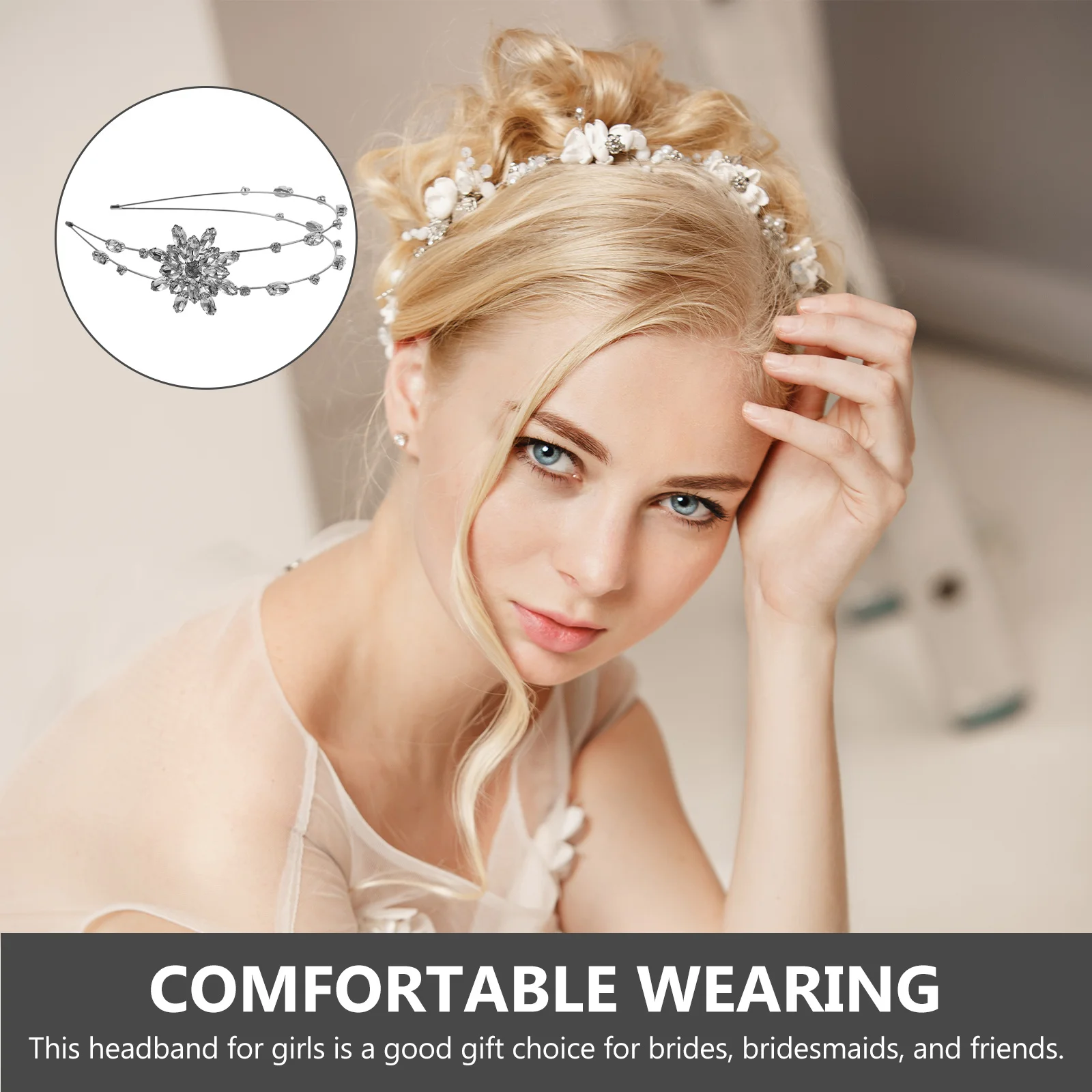 

Snowflake Rhinestone Crystal Headband Elegant Bride Headdress Party Hair Accessories for Women Headbands for Women