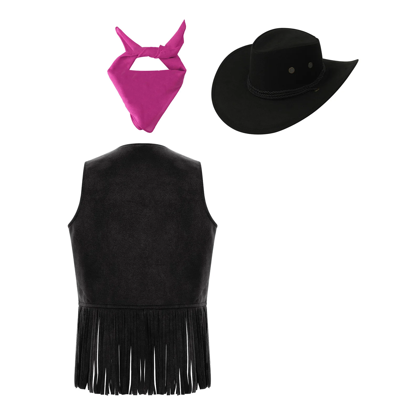 

Детский ковбойский костюм в стиле вестерн для девочек и мальчиков, костюм для Хэллоуина, косплей, тематический вечерние жилет с кисточками и бахромой по краю, сценическое платье