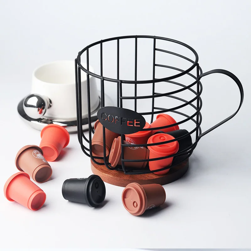 

Coffee Pod Holder Iron Coffee Capsule Holder Hollow Coffee Pod Storage Kitchen Countertop Organizer Waterproof Baskets