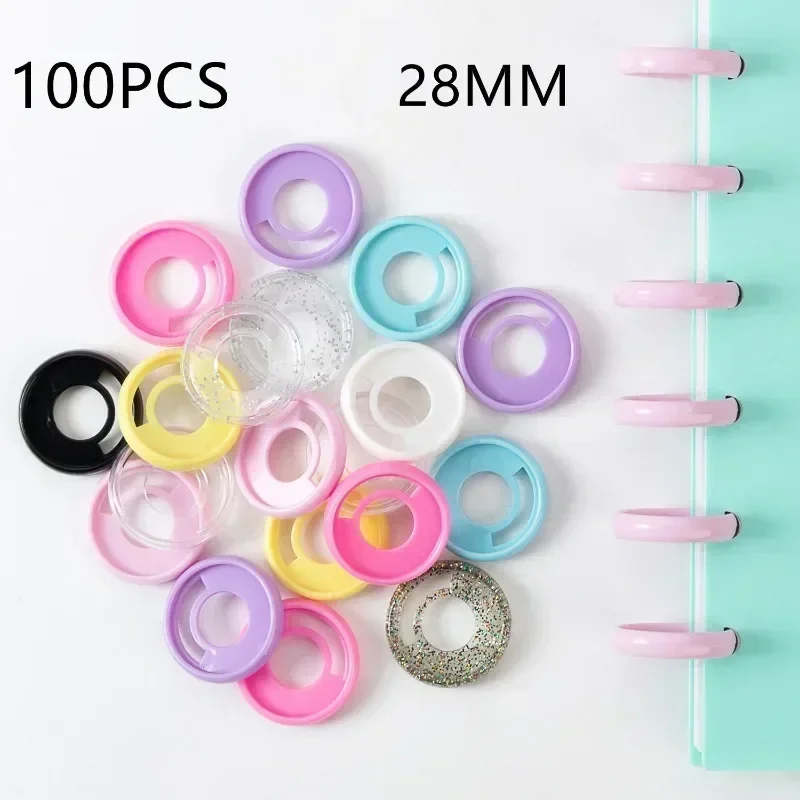28MM100PCS extended CD binder, portable pen binding CD DIY notebook planner scrapbook binding.