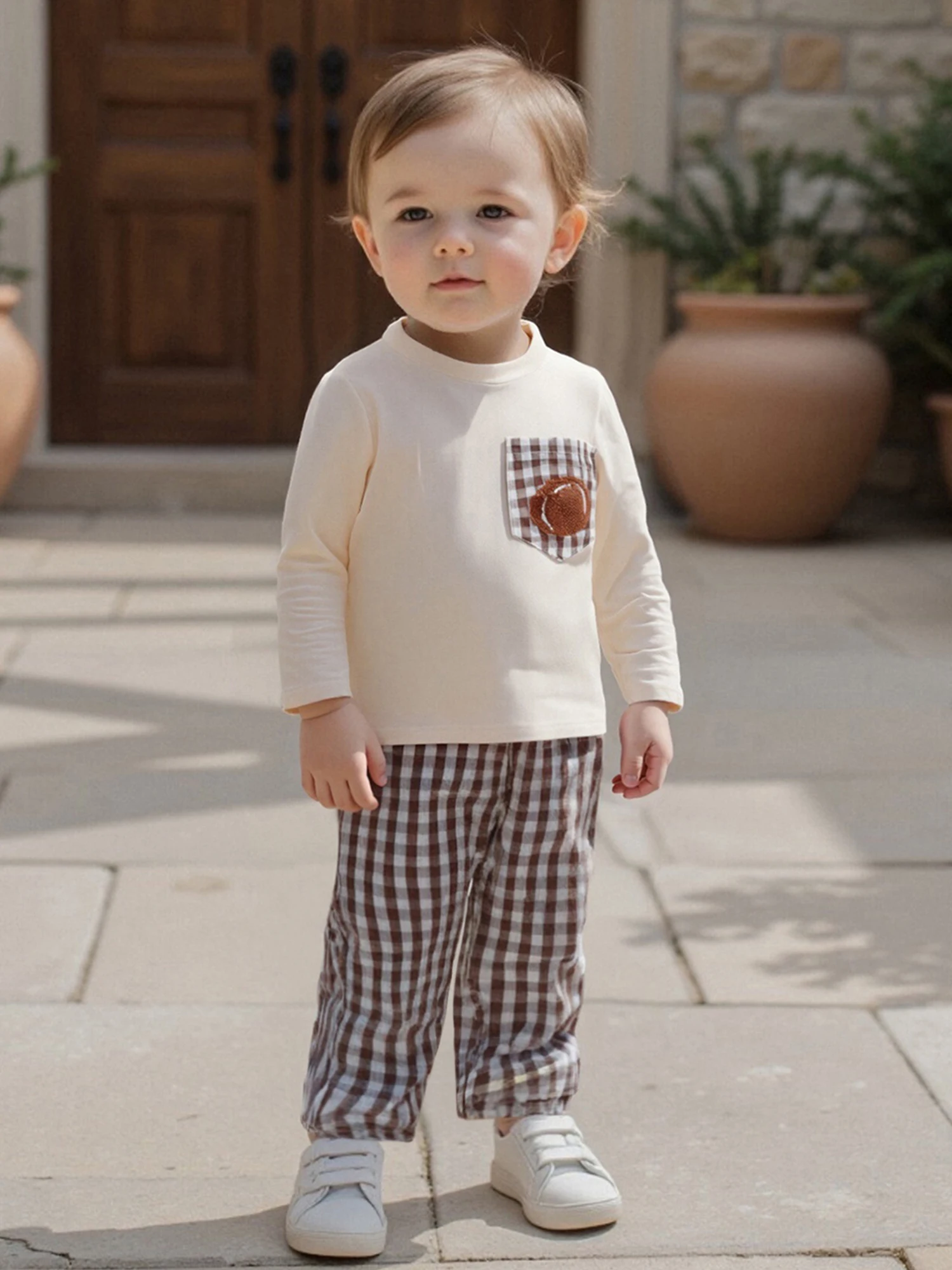 

Toddler Boys Fall Clothes Rugby Embroidery Pocket Sweatshirts Pants Set 2Pcs Outfits Baby Boys Clothes Set