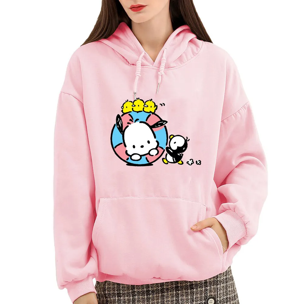 Pochacoo-Sweat à capuche dessin animé pour femme, sweats à capuche roses, mode graphique, sweat-shirt décontracté, vêtements d'hiver, Y-Kawaii