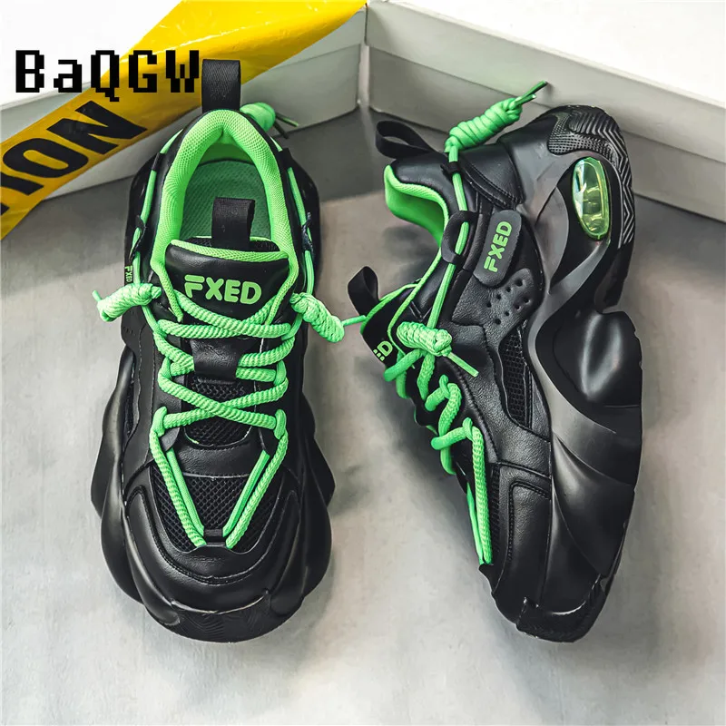 Men\'s Thick Bottom Casual Designer Chunky Sneakers High Top Trainers Men Fashion Platform Shoes Breathable Outdoor Sneakers