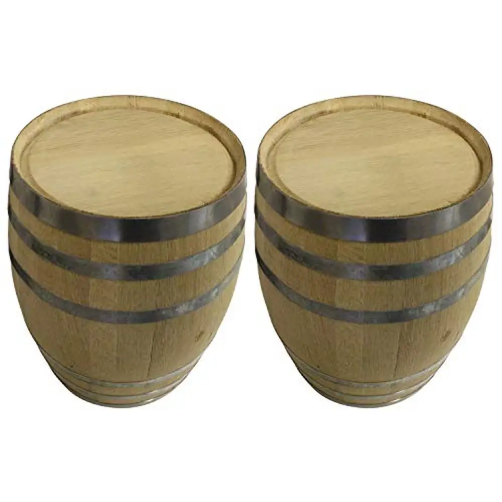 White Oak Barrel Set of 2 Aging Whiskey Bourbon Wine Cider Beer New Medium Char 5 Gallon