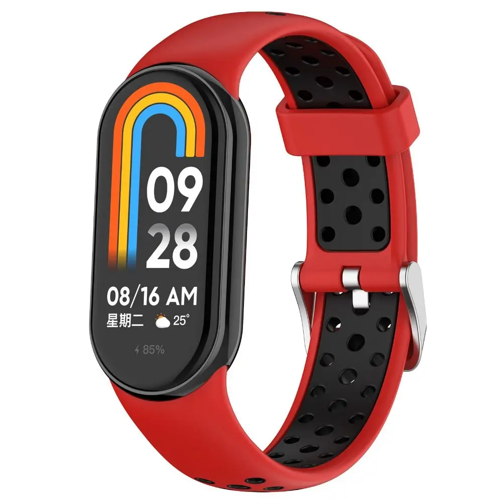 ใหม่ระบายอากาศสองสีสายรัดสร้อยข้อมือซิลิโคนสําหรับ Xiaomi Band 8