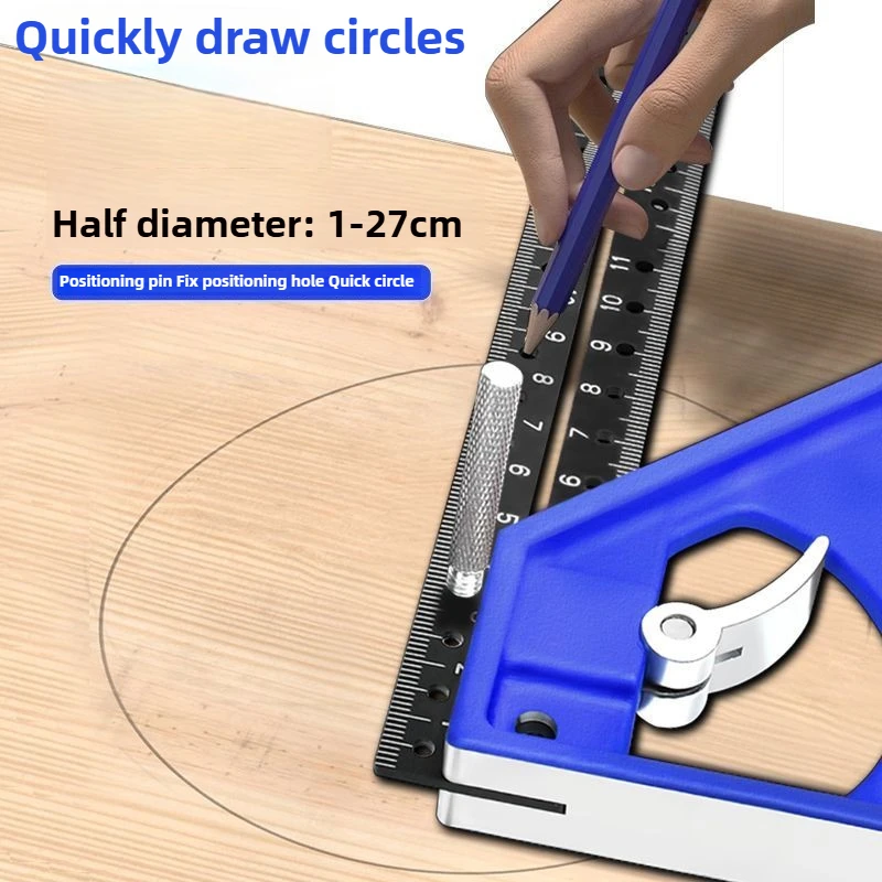 RUR Woodworking 3 In 1 300mm Adjustable Measuring Ruler  45-90 Degree Multi Combination Square Angle Finder Protractor Tools