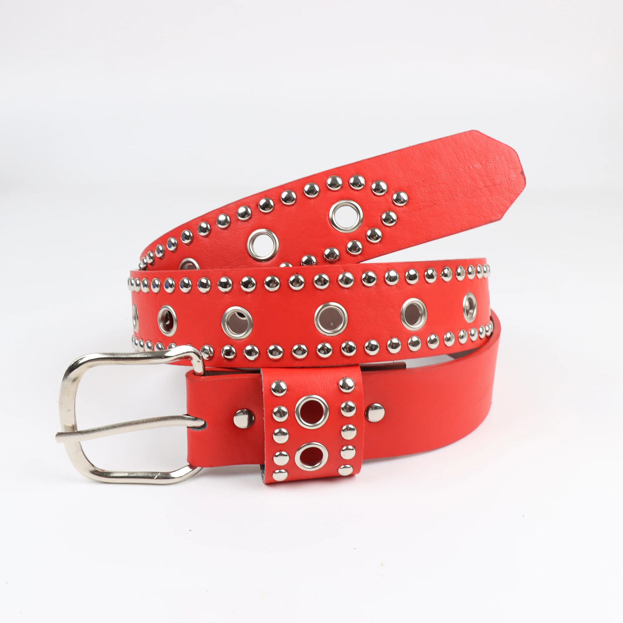 Fashion Goth Punk Buckle Studded Belt Girls Trend Jeans PU Leather Waist Belt Metal Retro Rivet Studded Unisex Punk Biker Belt