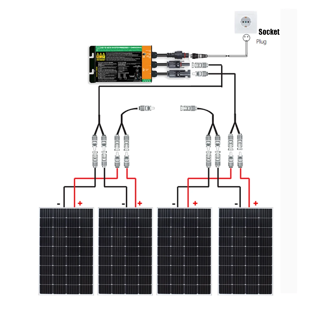 800W Glass Solar Panel Photovoltaic Panel Solar System Balcony Home for Socket 220v 230v Micro Inverter On Grid Solar PV System