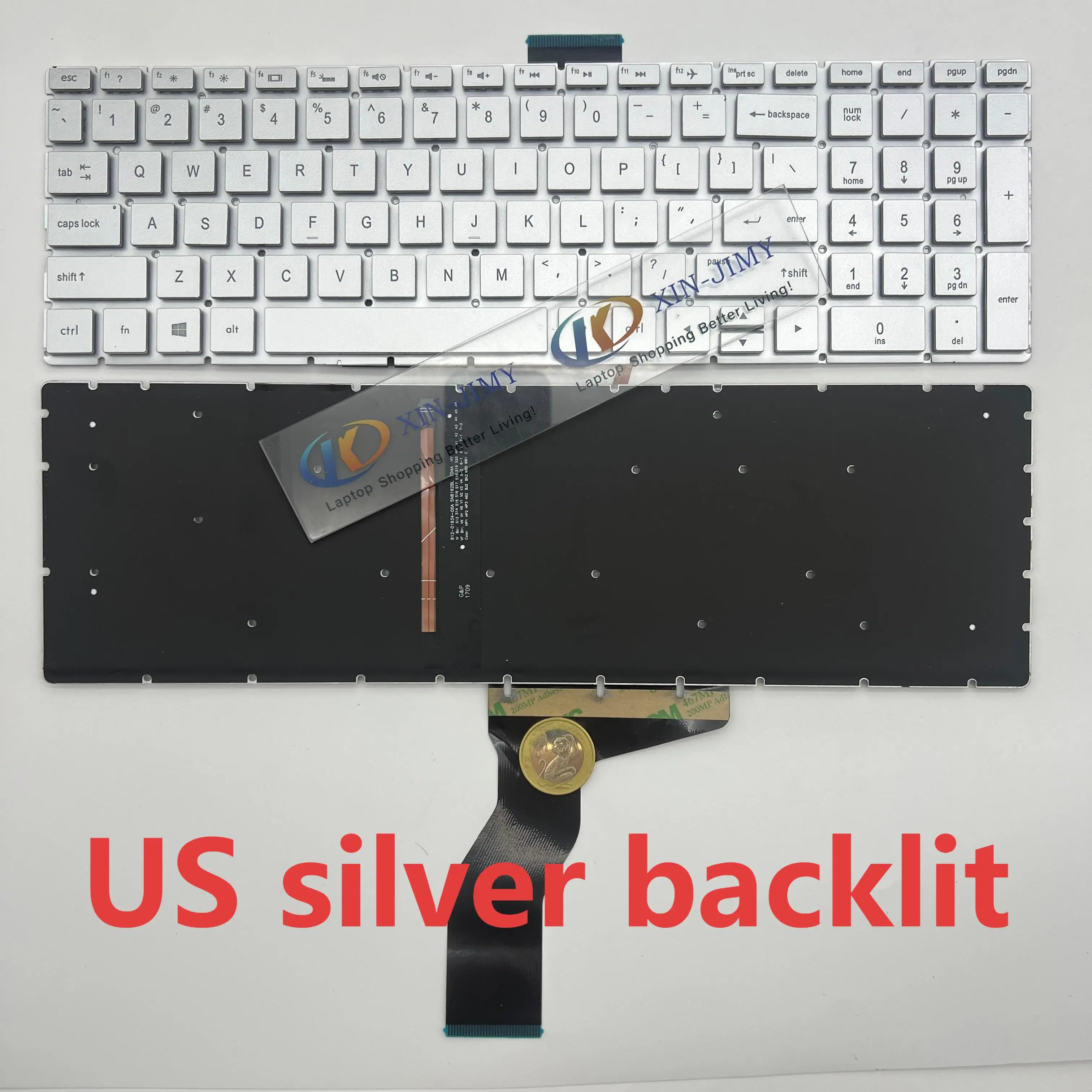 15-DY US backlit keyboard For HP 15-DY 15t-dy 15t-dy100 15t-dy200 15-dy1xxx Keyboard US Silver black