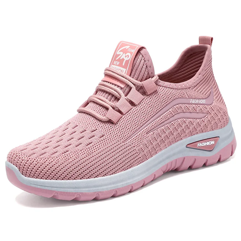 Autumn Women Casual Shoes Breathable Walking Mesh Lace Up Flat Shoes Sneakers Women Tenis Feminino Pink Zapatillas De Mujer