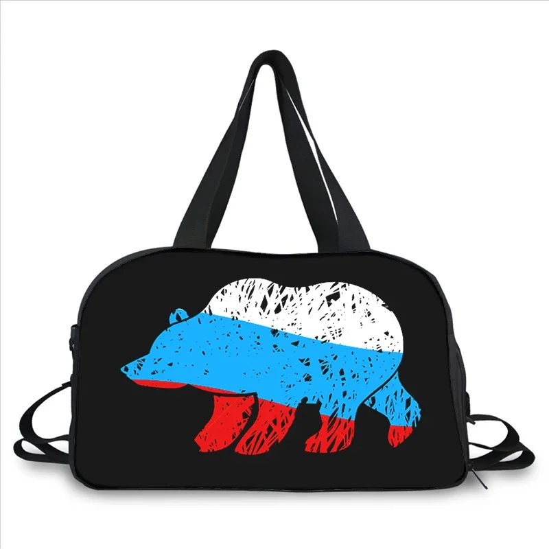 Russia bear flag 3D printing fashion trend portable large capacity multi-function messenger bag travel bag