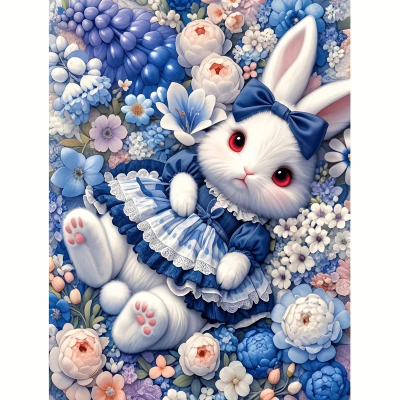 Diamond Painting VBunny Among Flowers The Beauty of Nature'S Diamonds Mosaic Handmade Art Exquisite Creative Gift Home Decor
