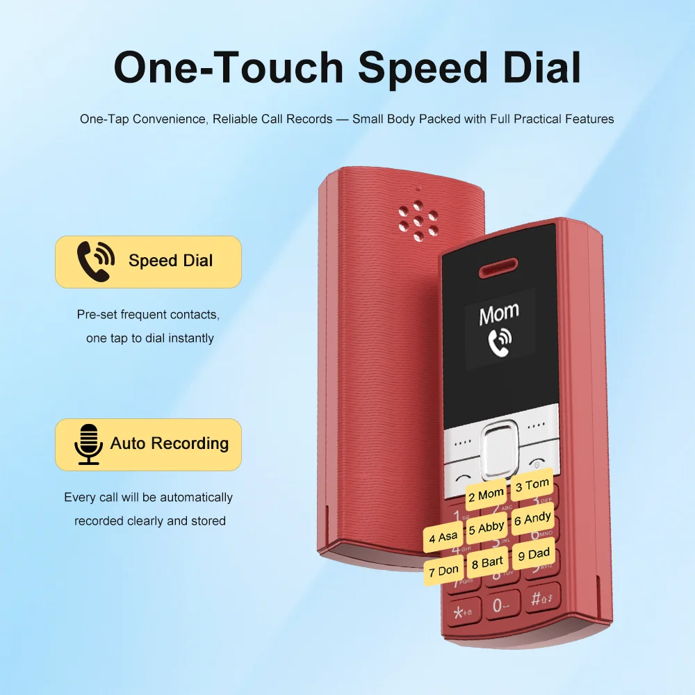 SERVO BM150 Super Mini Pocket Feature Phone Dual SIM Bluetooth Call Recording Magic Voice Speed Dial Black List Backup Cellphone