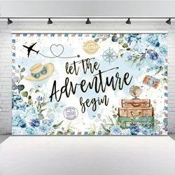 Adventure Awaits Backdrop World Map Let The Adventure Begin Baby Shower Party Decorations Large Travel Theme