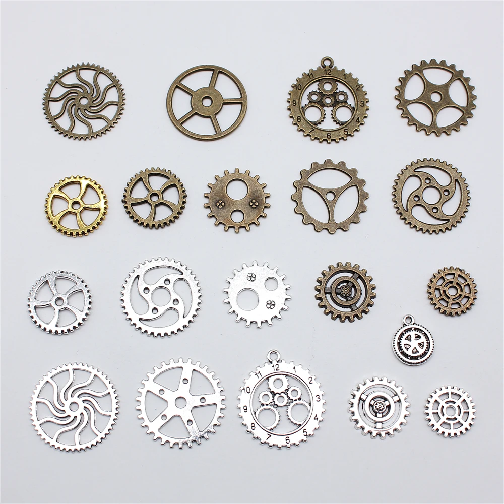 10pcs Middle Size Gear Charms For Jewelry Making Mechanical Steampunk Cogs & Gears Diy Accessories