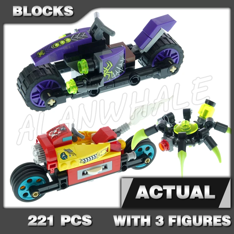 221pcs Monkie Kid Cloud Bike Monkey Motorbike Transforming Wheels Spindrax 60041 Building Block Toys Compatible with Model