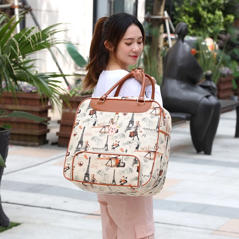 High-capacity Travel Bags PU Waterproof Students Fashion Shoulder Bag New Women Leopard Handbag Men Luggage Bag All-match