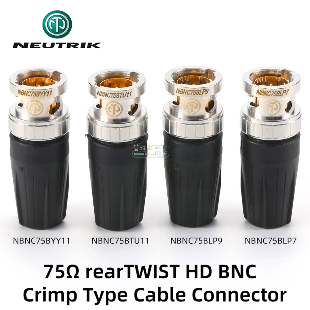 Neutrik 75Ω HD BNC Crimping Plug NBNC75BLP7 / NBNC75BLP9 / NBNC75BTU11 / NBNC75BYY11 HDTV / DVD rearTWIST Q9 BNC Cable Connector