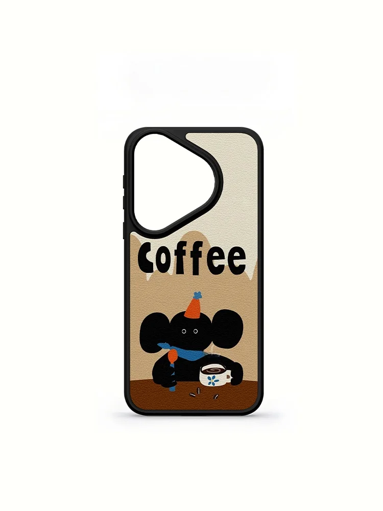 

Cute Fashionable Coffee Elephant Skin Pattern Pura70 pro Phone Case Women's New 2024 High-End Mate70 Trendy Cute ...