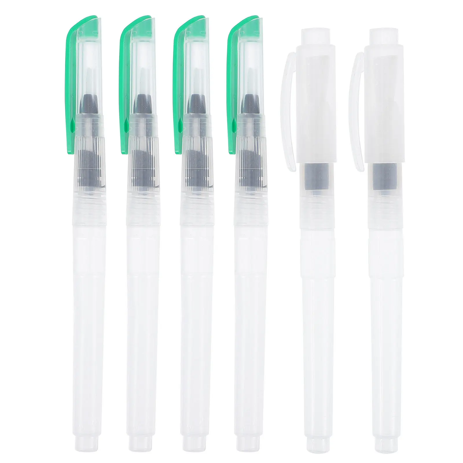 6pcs Watercolor Brush Pens with Nylon Tips & Squeeze Barrel for Controlled Water Flow – Ideal for Hand Painting