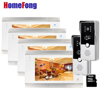 Homefong Wired Record Video Intercom for Home 7 Inch Video Door Phone Doorbell with Camera Multiple Kits Night View Monitor Door