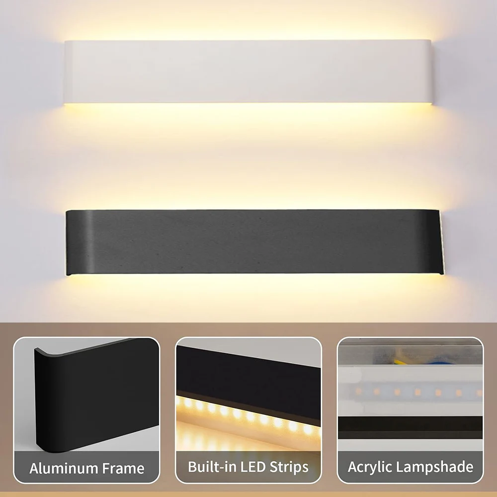 

40 см Φ лампы 12 Вт вверх и вниз настенные бра светодиодный Декор для спальни столик бара настенное освещение