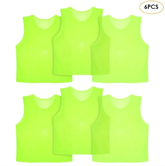 6 PCS Quick Dry Soccer Pinnies Jerseys, Unisex Breathable Team Sports Training Vest, Suitable for Kids Adults Football Basketbal