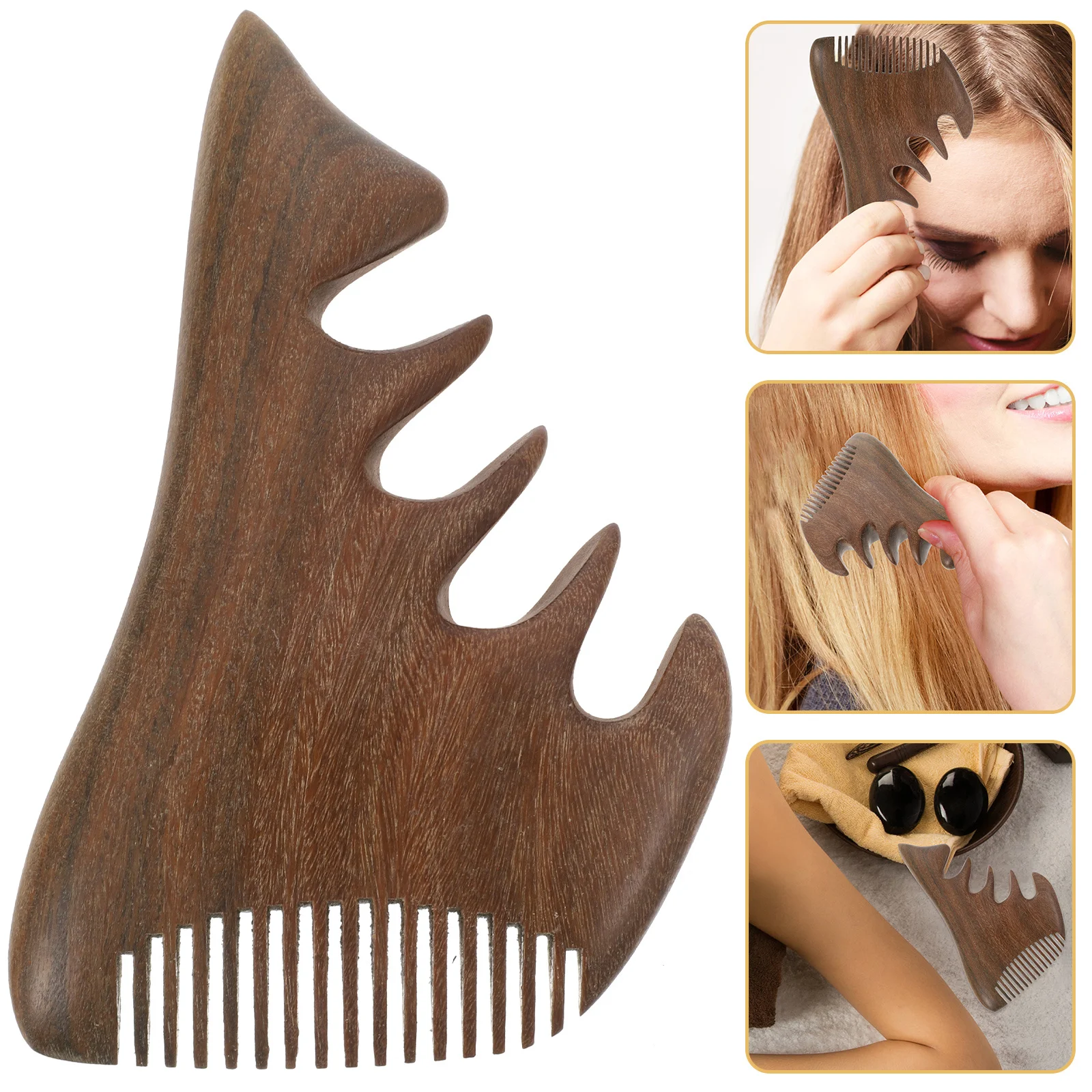 

Wooden Scalp Massage Comb Sandalwood Wide Tooth Smooth Massage Tool Portable Hair Care Comfortable Anti-Static Acupoint Massager