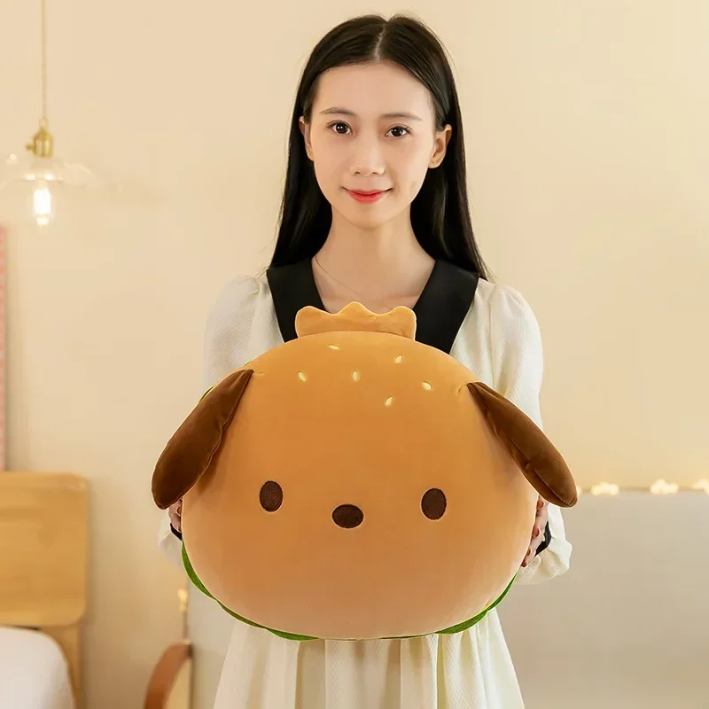 

Cartoon Hamburger Dog Soft Plush Doll Toys Cute Puppy Burger Throw Pillow Sandwiches Sofa Cushion Children Birthday Xmas Gifts