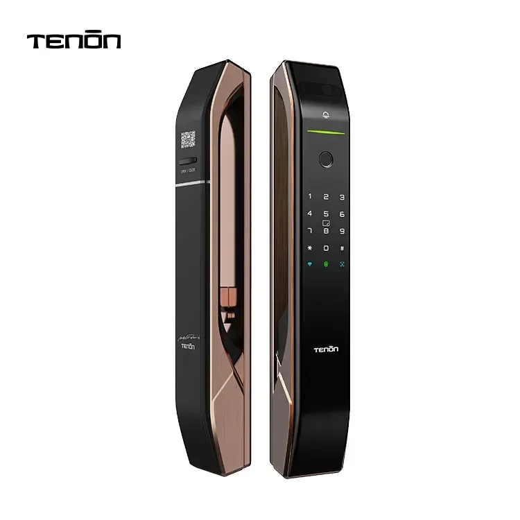 004 Tenon A7X Electronic Automatic Biometric Fingerprint Face Recognition Lock Tuya APP Wifi Card 3D Face Detection Smart Door L