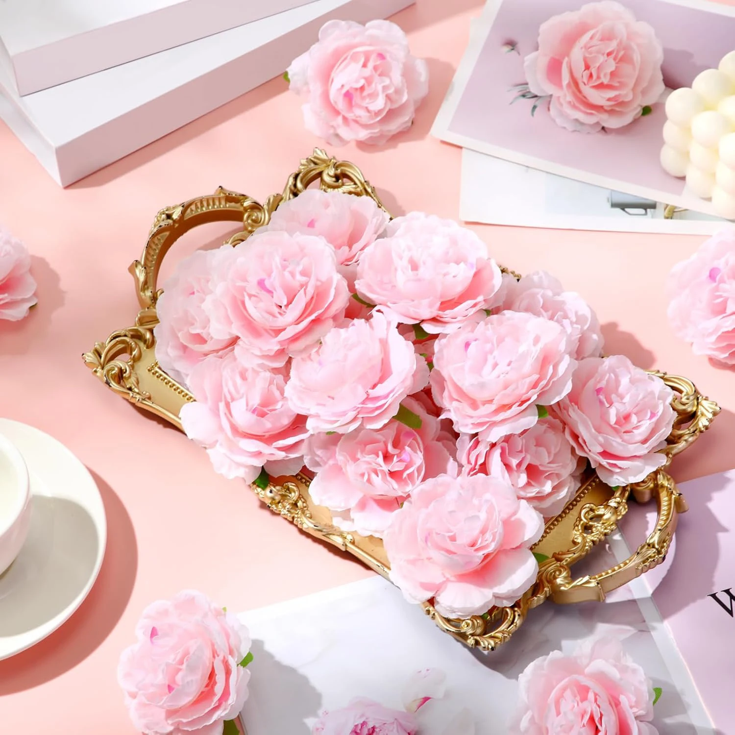 10/20 قطعة الزهور الاصطناعية الحرير الفاوانيا مزيج في الهواء الطلق حديقة الزفاف باقة الزفاف المنزل زهرية مهرجان إكليل حفلة ديكور #2