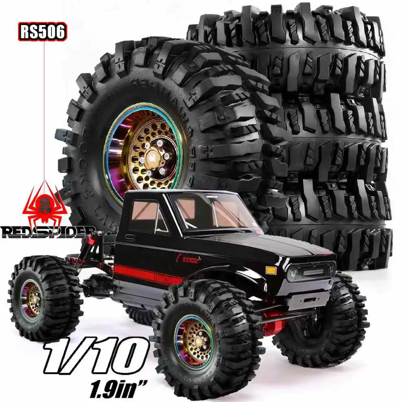 

4pcs 118mm 1/10 RC Tires Tyre Wheel for 1/10 RGT Challenger Truck Climbing Vehicle EX86170 RC Car Metal Upgrade Parts